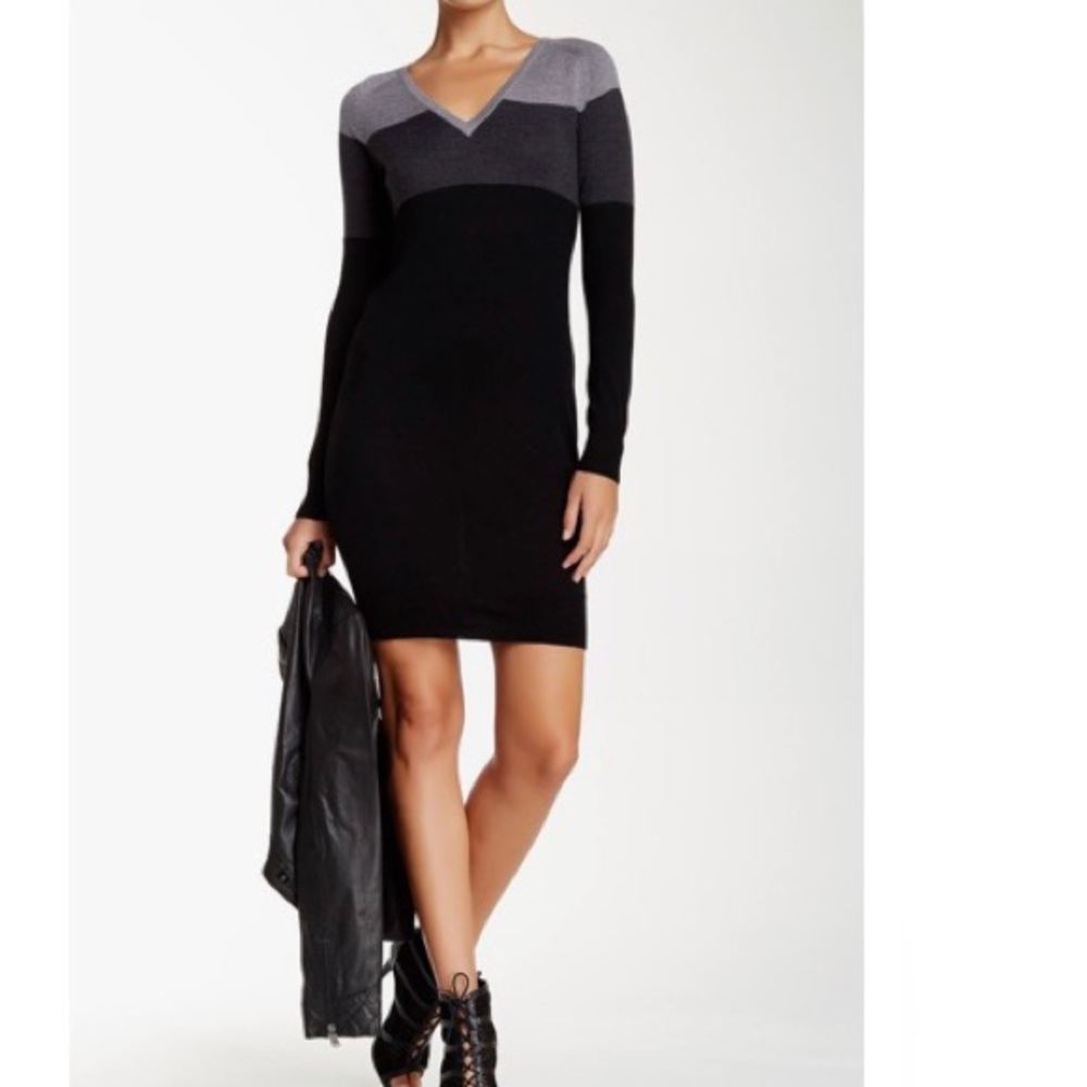 Haute Hippie Oversized V-neck Sweater Dress